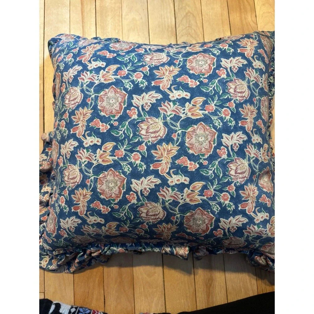 Ralph Lauren vintage USA down filled throw pillow floral shabby chic cottagecore